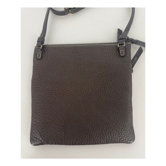 Dooney & Bourke Crossbody Dark Brown Pebbled Leather Bag Purse - Picture 6 of 12